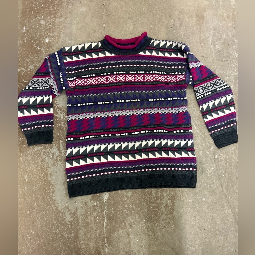 Vintage segrets sun prints‎ 3D ramie cotton sweater